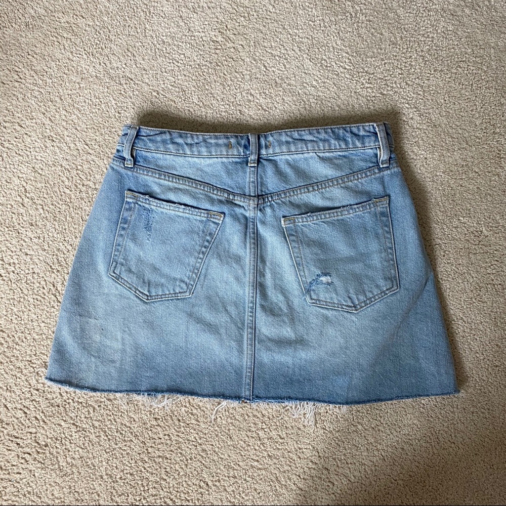 NWOT Free People buttonfly denim skirt - Picture 5 of 6